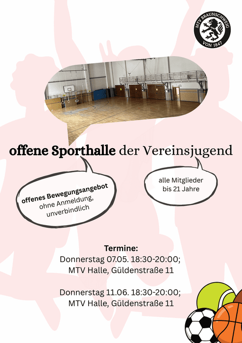 offene Sporthalle Auf dem Bild erkennst du die Termine für unsere offene Sporthalle für unsere vereinsjugend